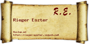 Rieger Eszter névjegykártya